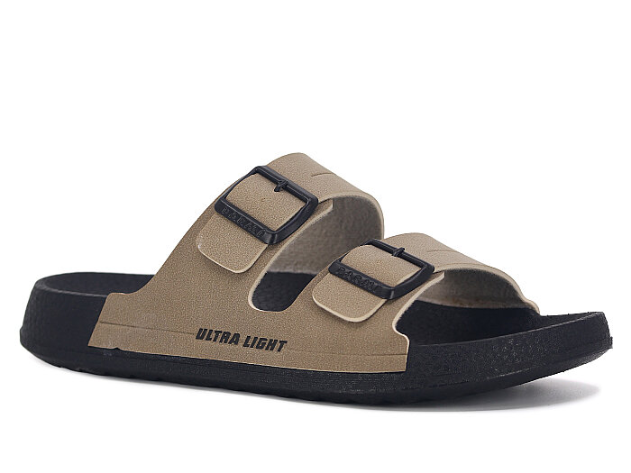 Parmi Merdane 26001 Çift Toka Kutulu Günlük Terlik Bej - Parmi