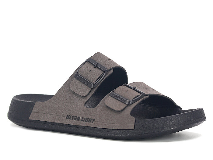 Parmi Merdane 26001 Çift Toka Kutulu Günlük Terlik Gri - Parmi