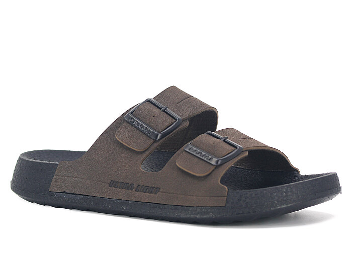 Parmi Merdane 26001 Çift Toka Kutulu Günlük Terlik Kahve - Parmi