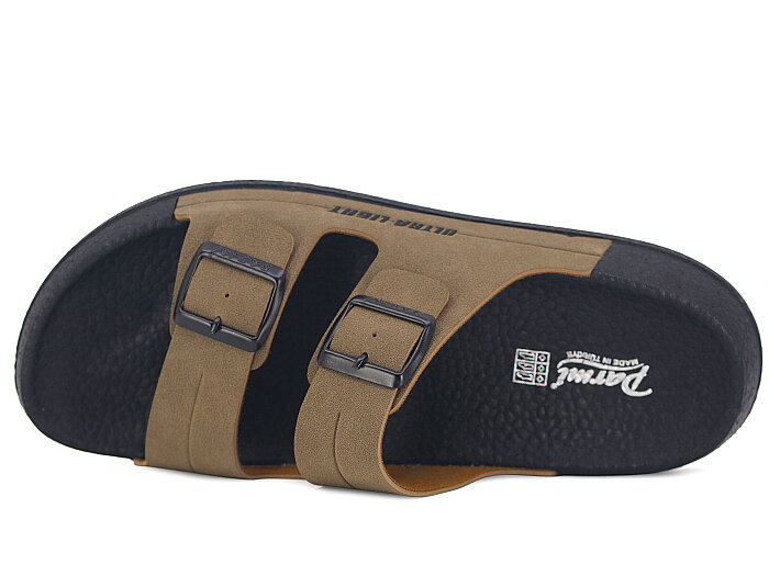 Parmi Merdane 26001 Çift Toka Kutulu Günlük Terlik Vizon - 2