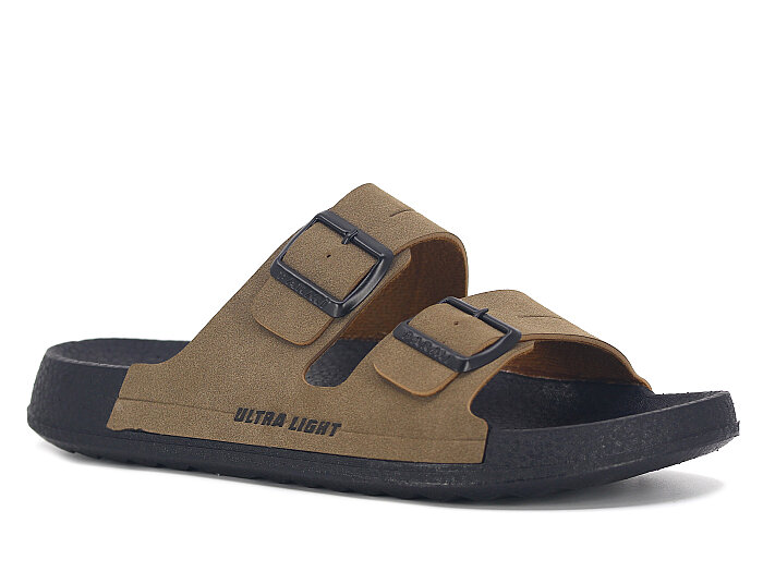 Parmi Merdane 26001 Çift Toka Kutulu Günlük Terlik Vizon - 1