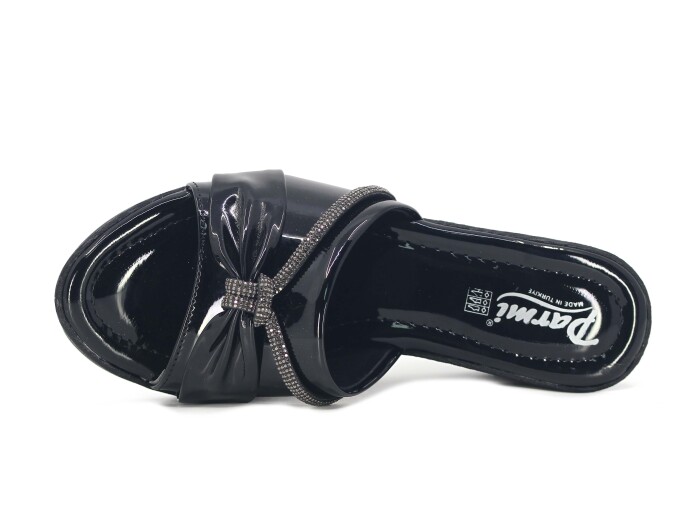 Parmi Zenne 11105 Yüksek Taşlı Kutulu Günlük Terlik Siyah - Parmi (1)