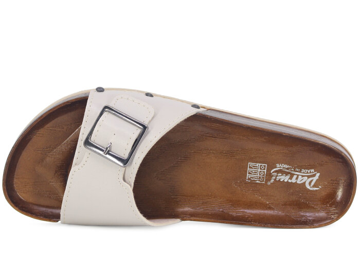 Parmi Zenne 19057 Tek Toka Ağaç Desen Kutulu Günlük Terlik Bej - 2