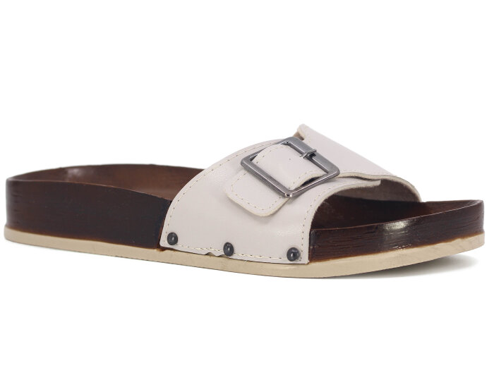 Parmi Zenne 19057 Tek Toka Ağaç Desen Kutulu Günlük Terlik Bej - Parmi