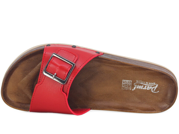 Parmi Zenne 19057 Tek Toka Ağaç Desen Kutulu Günlük Terlik Kırmızı - 2