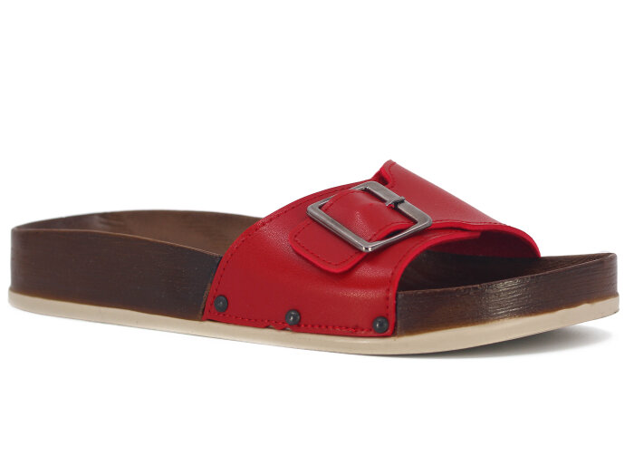 Parmi Zenne 19057 Tek Toka Ağaç Desen Kutulu Günlük Terlik Kırmızı - 1