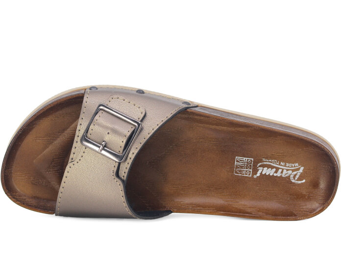 Parmi Zenne 19057 Tek Toka Ağaç Desen Kutulu Günlük Terlik Platin - 2