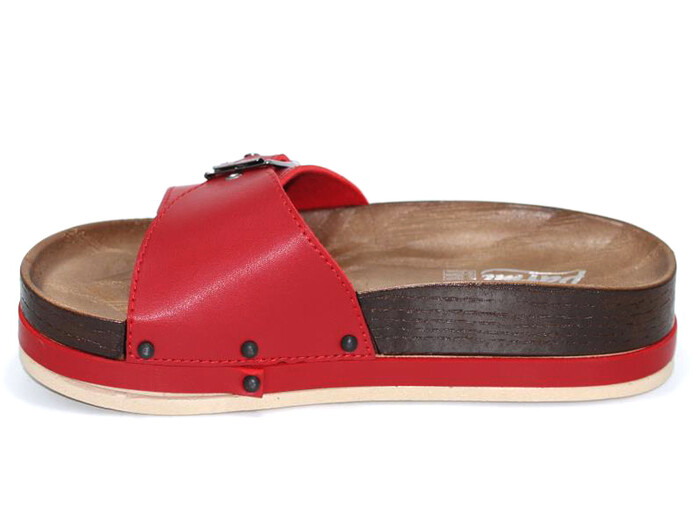 Parmi Zenne 21103 Tek Toka Ağaç Desen Kalın Günlük Terlik Kırmızı - 2