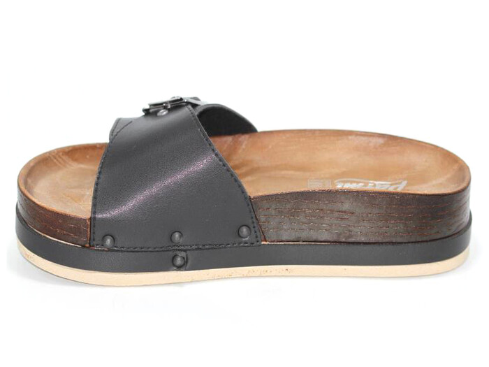 Parmi Zenne 21103 Tek Toka Ağaç Desen Kalın Günlük Terlik Siyah - Parmi (1)