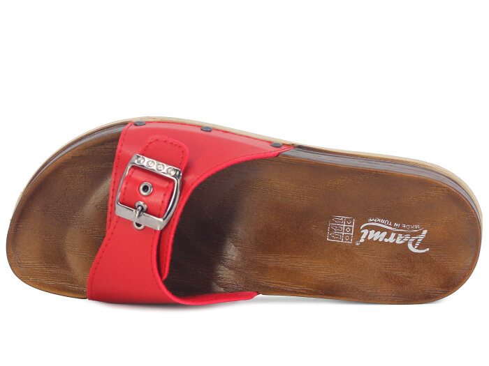 Parmi Zenne 21501 Ağaç Desen Tek Toka Poşetli Günlük Terlik Kırmızı - Parmi (1)