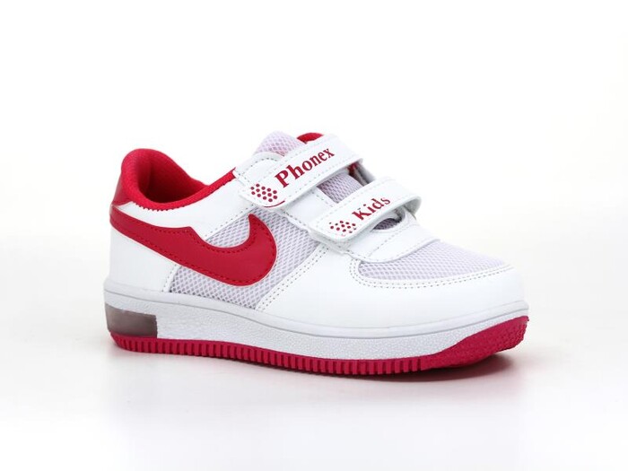 Phonex Patik 79 Cırtlı Işıklı Anorak Spor Ayakkabı Beyaz - Fuşya 