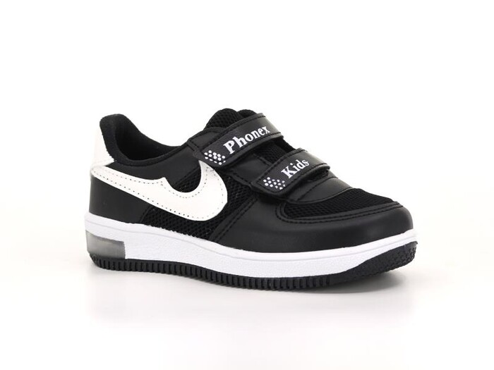 Phonex Patik 79 Cırtlı Işıklı Anorak Spor Ayakkabı Siyah - Beyaz - Phonex