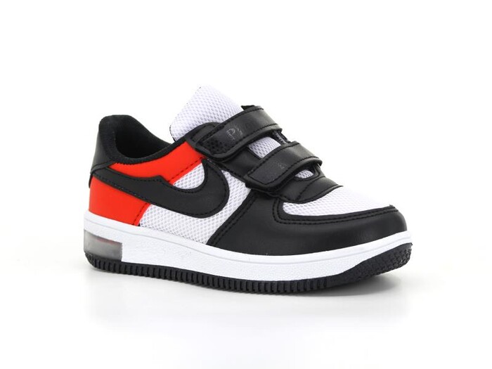 Phonex Patik 79 Cırtlı Işıklı Anorak Spor Ayakkabı Siyah - Kırmızı - Beyaz - 1