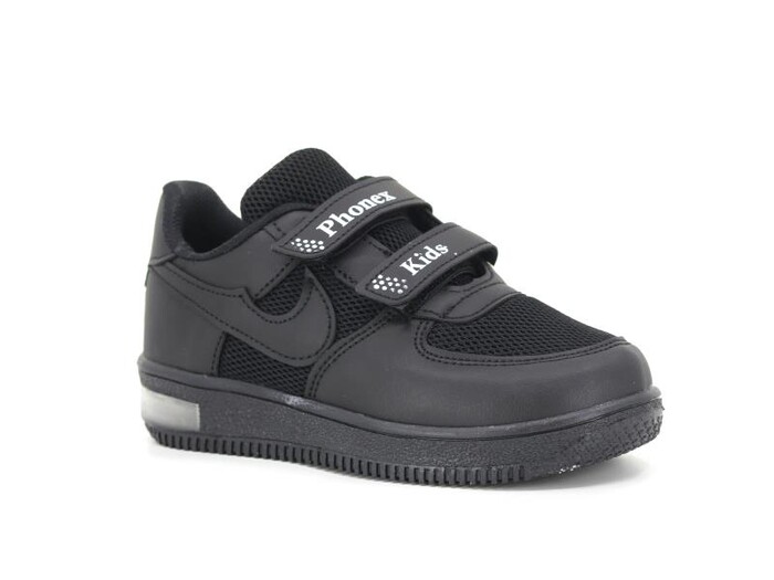 Phonex Patik 79 Cırtlı Işıklı Anorak Spor Ayakkabı Siyah - Siyah - Phonex