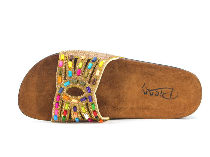 Pienn Zenne 20050.019 Taşlı Kutulu Günlük Terlik Bronz - 2