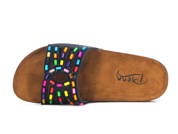 Pienn Zenne 20050.019 Taşlı Kutulu Günlük Terlik Siyah - 2