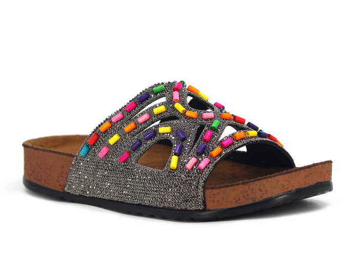 Pienn Zenne 20054.008 Taşlı Kutulu Günlük Terlik Füme - Pienn