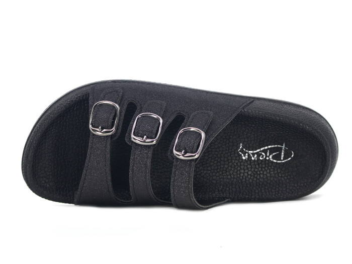 Pienn Zenne 20061.004 Simli Kutulu Günlük Terlik Siyah - 2