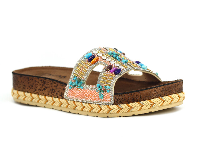 Pienn Zenne 20063.006 Taşlı Kutulu Günlük Terlik Pudra - Pienn