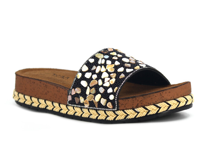 Pienn Zenne 20063.009 Kutulu Günlük Terlik Siyah - Pienn