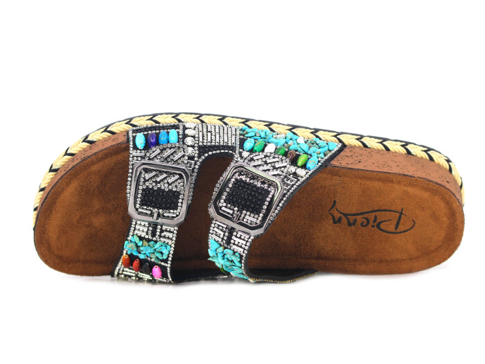 Pienn Zenne 20064.007 Taşlı Kutulu Günlük Terlik Siyah - Pienn (1)