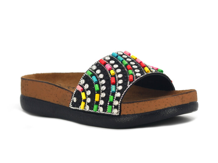 Pienn Zenne 20065.005 Kutulu Günlük Terlik Multi Siyah - 1