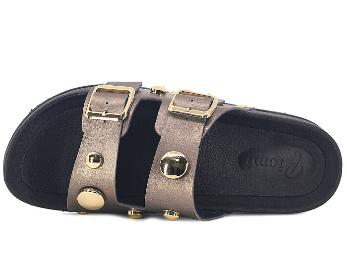 Piomi Zenne 130 Çift Toka Kutulu Günlük Terlik Platin - Piomi (1)