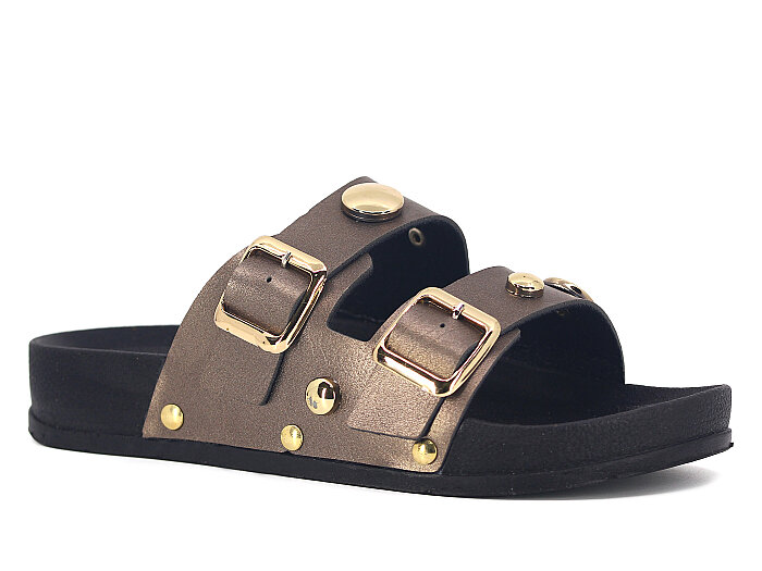 Piomi Zenne 130 Çift Toka Kutulu Günlük Terlik Platin - 1