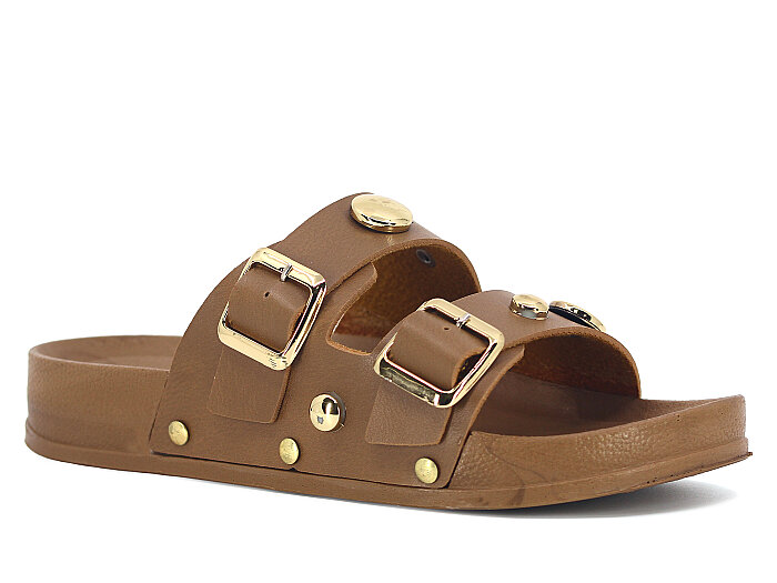 Piomi Zenne 130 Çift Toka Kutulu Günlük Terlik Vizon - 1