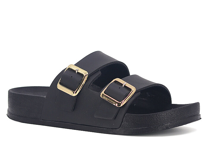 Piomi Zenne 210 Çift Toka Kutulu Günlük Terlik Siyah - Piomi