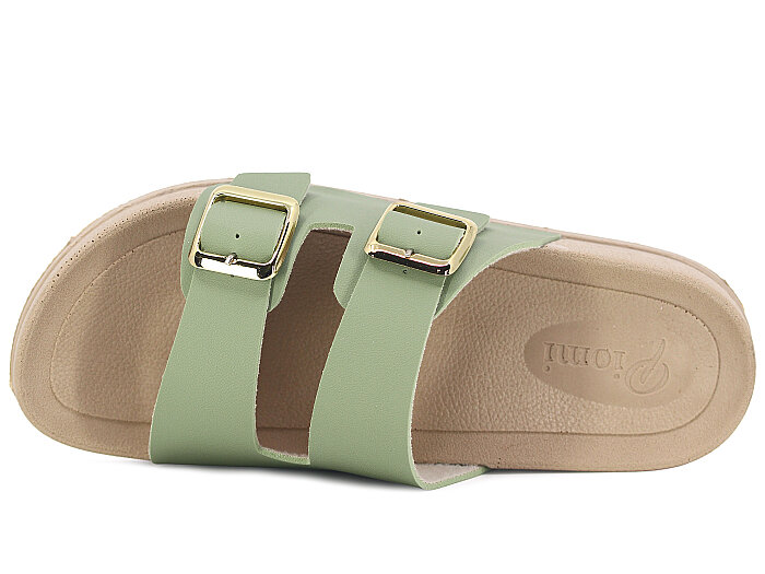 Piomi Zenne 210 Çift Toka Kutulu Günlük Terlik Yeşil - Piomi (1)