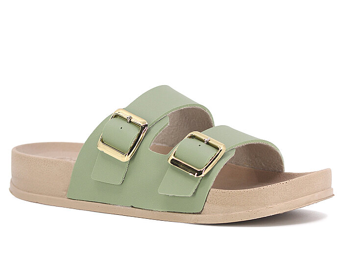 Piomi Zenne 210 Çift Toka Kutulu Günlük Terlik Yeşil - 1