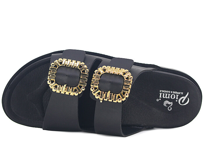 Piomi Zenne 3010 Çift Toka Kutulu Günlük Terlik Siyah - 2