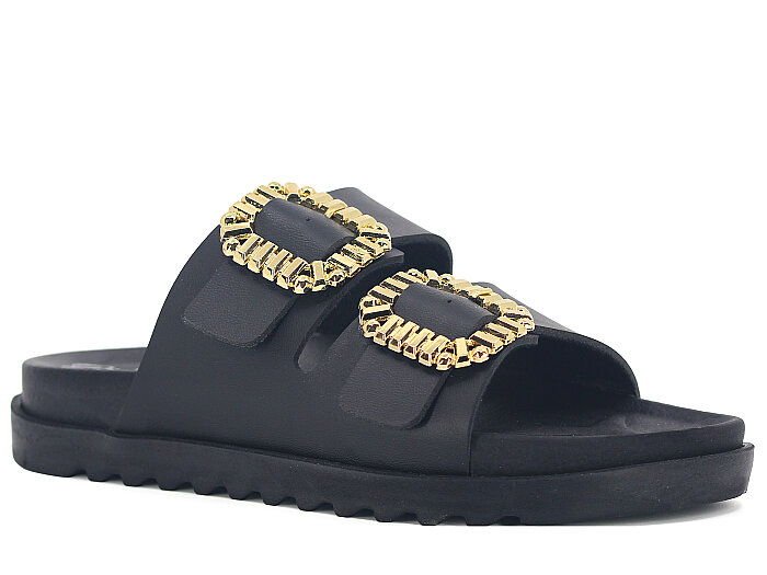 Piomi Zenne 3010 Çift Toka Kutulu Günlük Terlik Siyah - Piomi