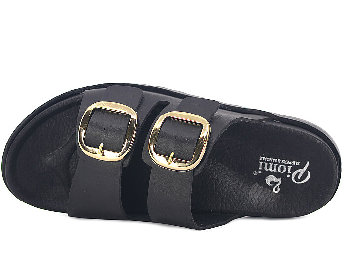 Piomi Zenne 3090 Çift Toka Kutulu Günlük Terlik Siyah - 2