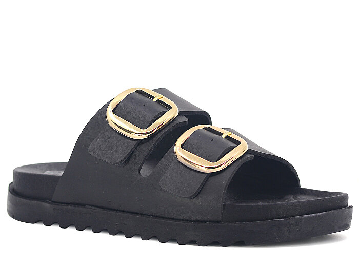 Piomi Zenne 3090 Çift Toka Kutulu Günlük Terlik Siyah - Piomi