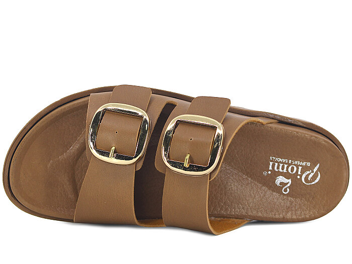 Piomi Zenne 3090 Çift Toka Kutulu Günlük Terlik Vizon - Piomi (1)