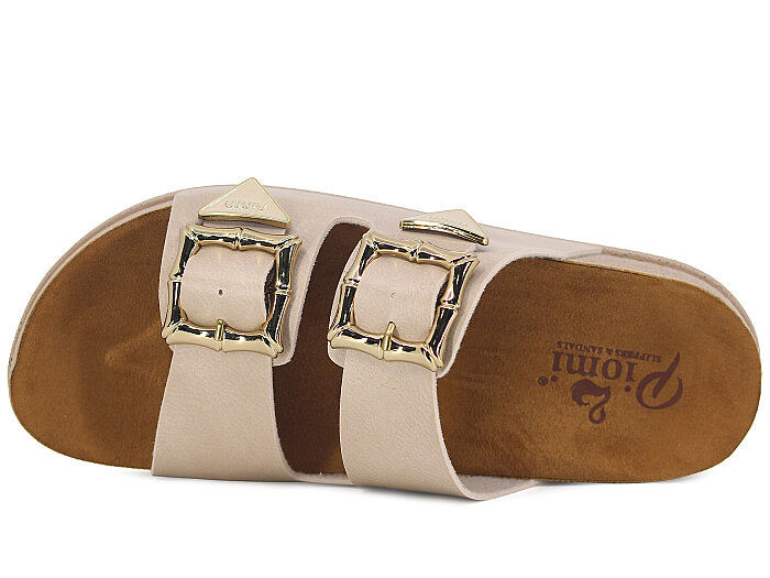 Piomi Zenne 7071 Çift Toka Kutulu Günlük Terlik Bej - 2