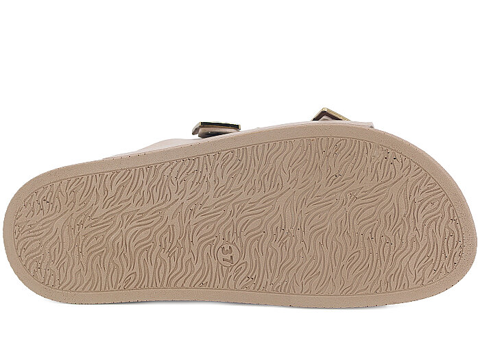 Piomi Zenne 7071 Çift Toka Kutulu Günlük Terlik Bej - 3