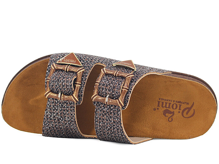 Piomi Zenne 7071 Çift Toka Kutulu Günlük Terlik Kahve Hasır - 2