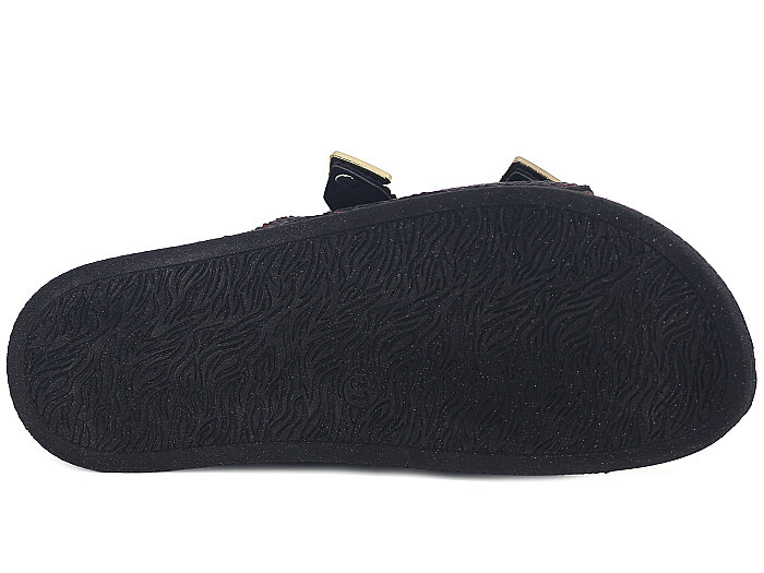 Piomi Zenne 7071 Çift Toka Kutulu Günlük Terlik Siyah Hasır - 3