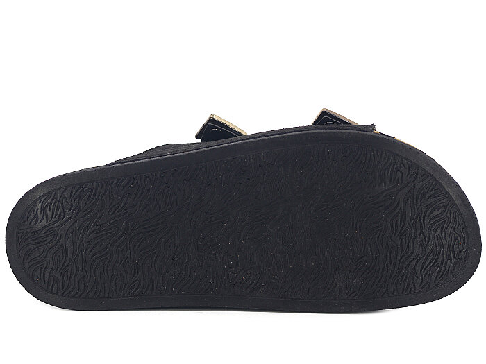 Piomi Zenne 7071 Çift Toka Kutulu Günlük Terlik Siyah Süet - 3