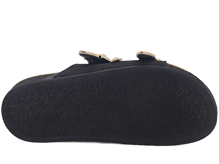 Piomi Zenne 7072 Çift Toka Kutulu Günlük Terlik Siyah Süet - 3