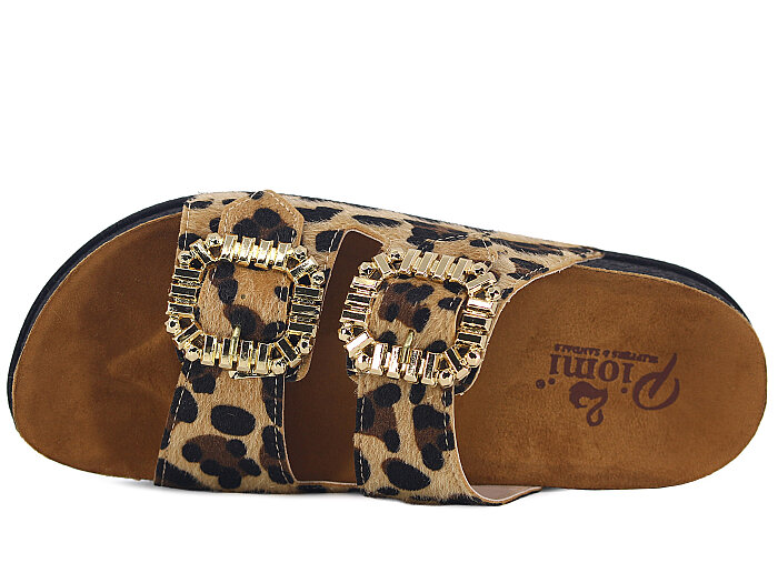 Piomi Zenne 7073 Çift Toka Kutulu Günlük Terlik Leopar - Piomi (1)