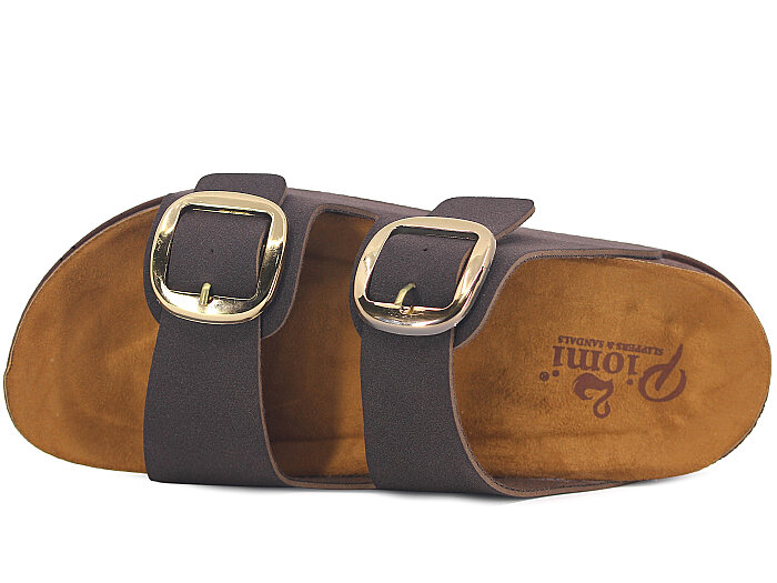 Piomi Zenne 7080 Çift Toka Kutulu Günlük Terlik Kahve - 2