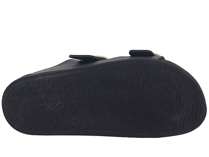 Piomi Zenne 7080 Çift Toka Kutulu Günlük Terlik Siyah Cilt - 3