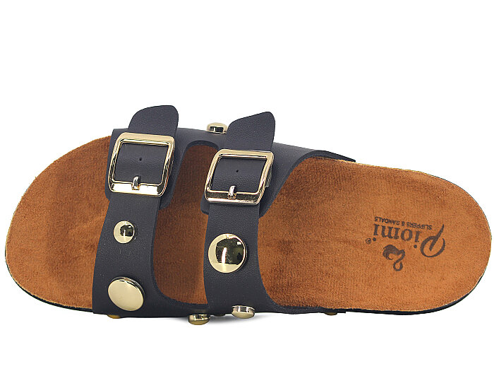 Piomi Zenne 7110 Çift Toka Kutulu Günlük Terlik Siyah - Piomi (1)