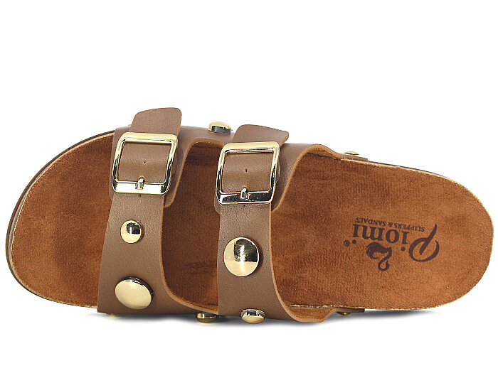 Piomi Zenne 8010 Çift Toka Kutulu Günlük Terlik Vizon - 2