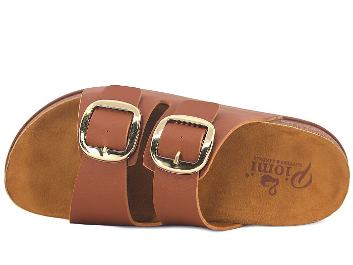 Piomi Zenne 8124 Çift Toka Kutulu Günlük Terlik Taba - 2