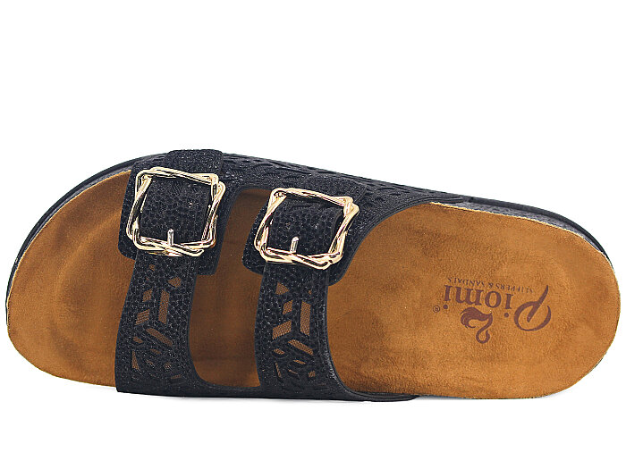 Piomi Zenne 8154 Çift Toka Kutulu Günlük Terlik Siyah - Piomi (1)